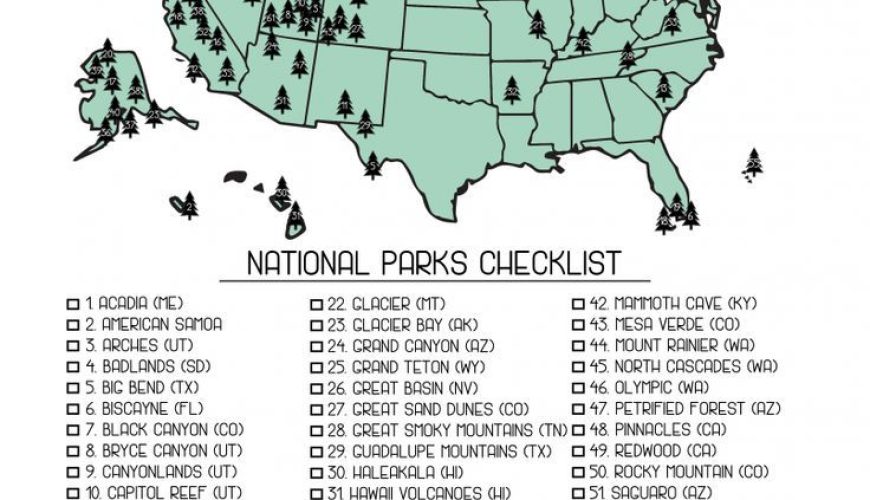 Your Printable U.S. National Parks Map with All 61 Parks