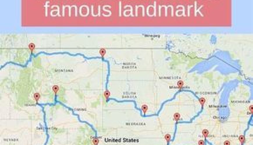 This road trip map will take you to landmarks in all 48 contiguous states