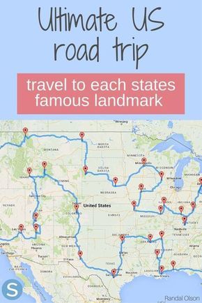 This road trip map will take you to landmarks in all 48 contiguous states