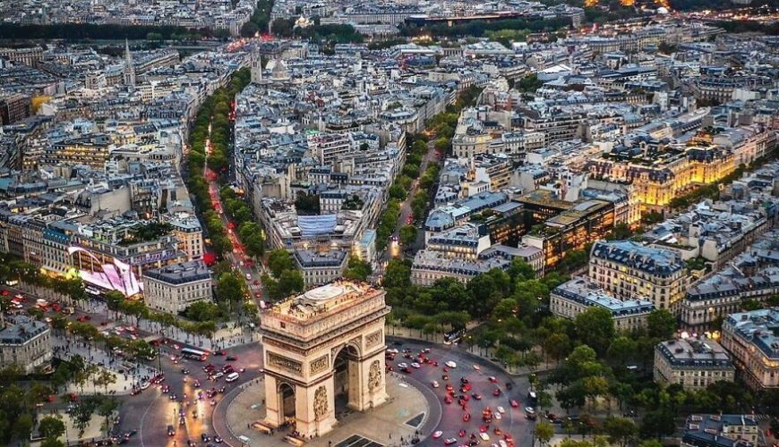 Arc De Triomphe And Des Champs-Élysées In Paris, France