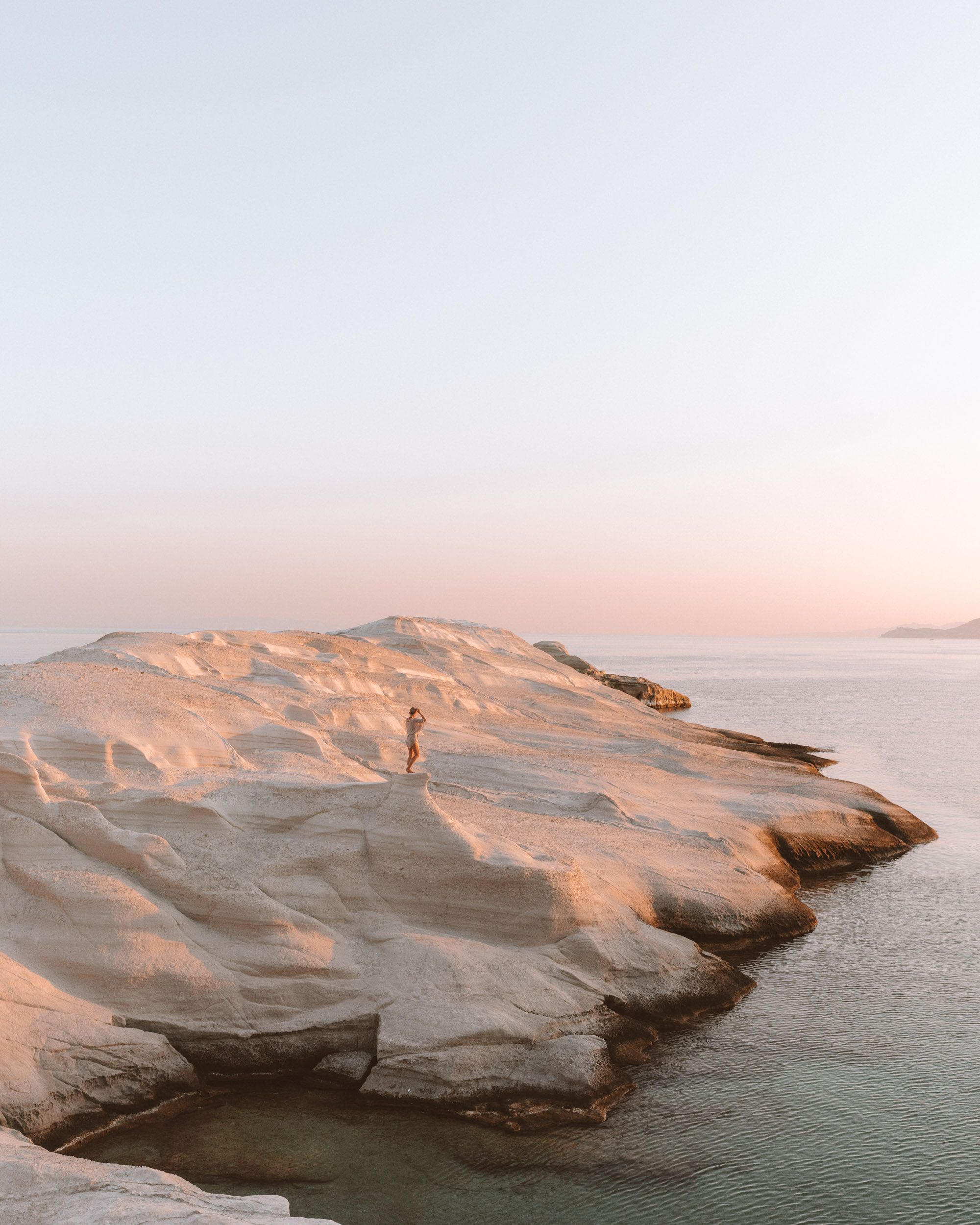 Moonscapes of Sarakiniko in Milos, Greece