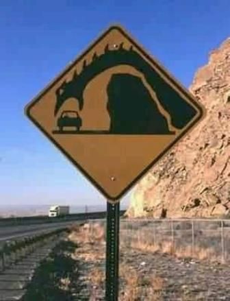 Beware: Loch Ness Monster on Road