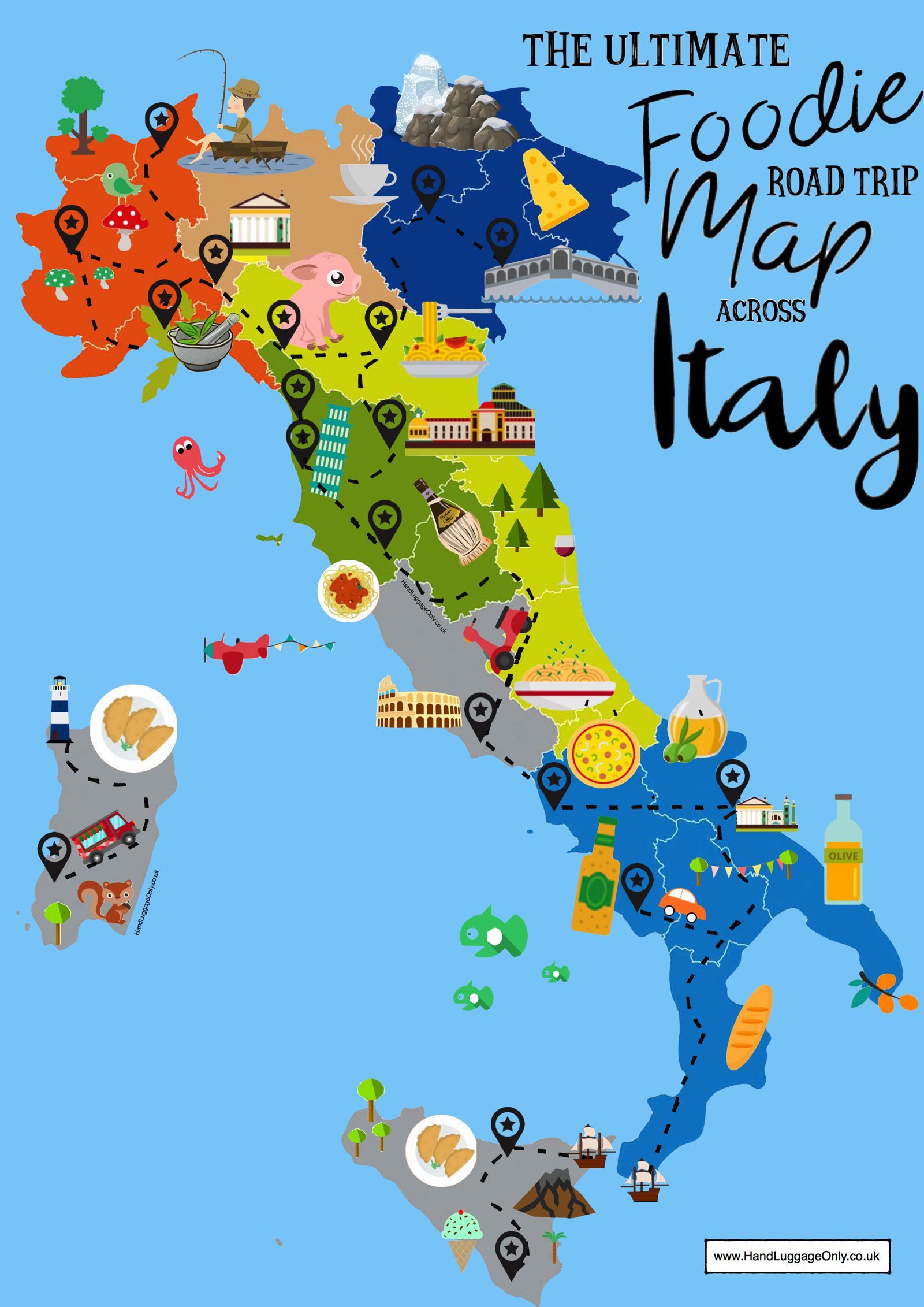 Essential Map Of What To Eat Around Italy