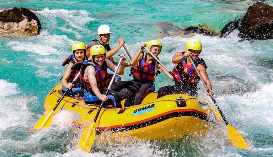 Whitewater rafting in Slovenia, on the emerald Soca River